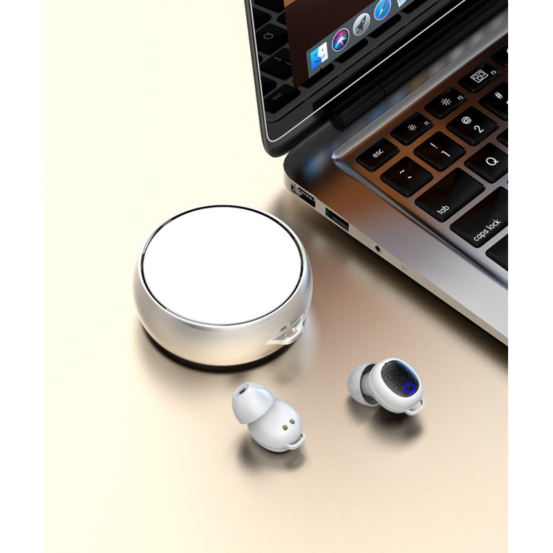 Langattomat Bluetooth-kuulokkeet IPX7-melua vaimentavat korvanapit nukkumiseen - Valkoinen