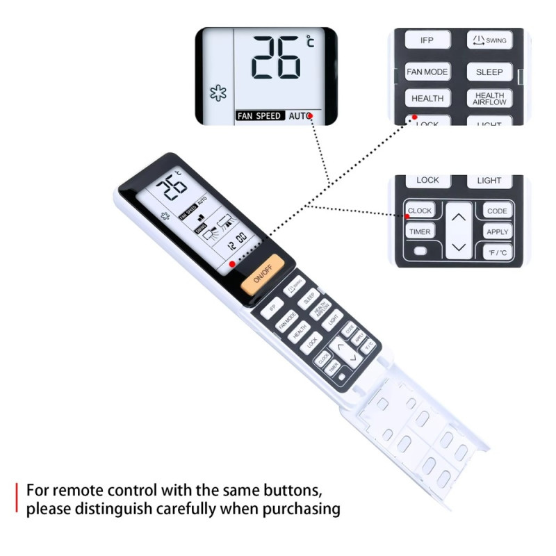 Erstatning fjernkontroll for 0010402886D for Haier klimaanlegg