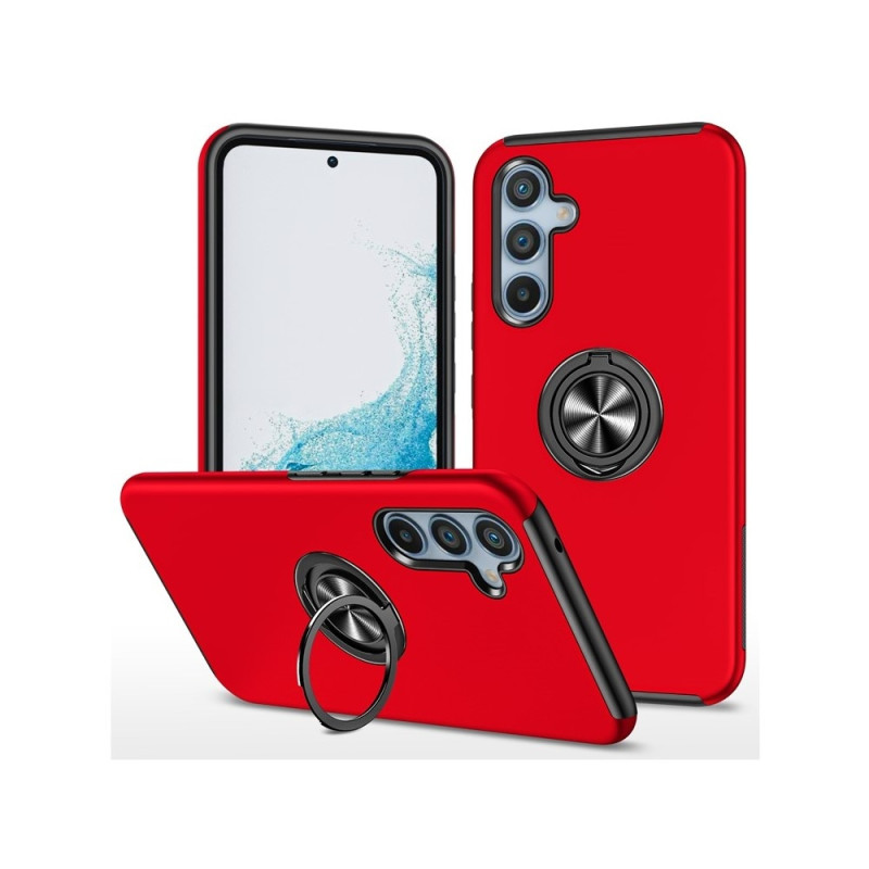 For Samsung Galaxy S26+ Hybrid Case with Ring Holder and Stand - Red