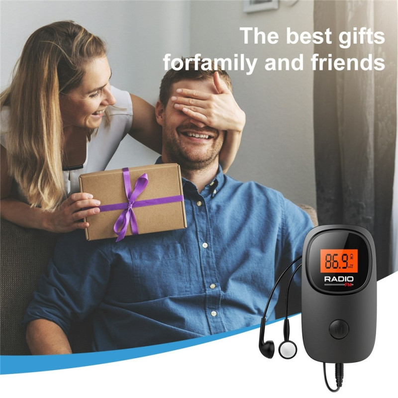 MI06 Radio Taskuradio Kannettava FM-radio Digitaalinen Näyttö 30 Esiasetettua Asemaa