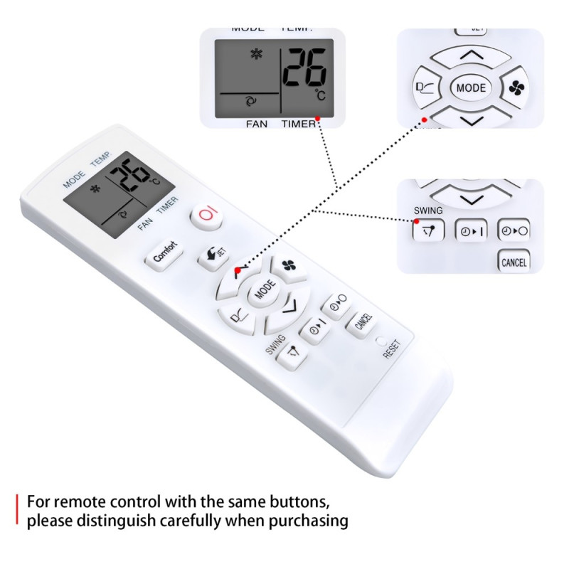 Remote Control Replacement for CRMC-A907JBEZ for Sharp Air Conditioner