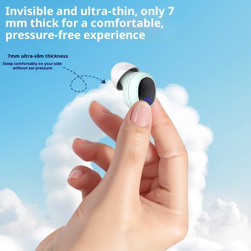 Wireless Headphones Bluetooth IPX7 Noise Cancelling In-Ear For Sleep - White