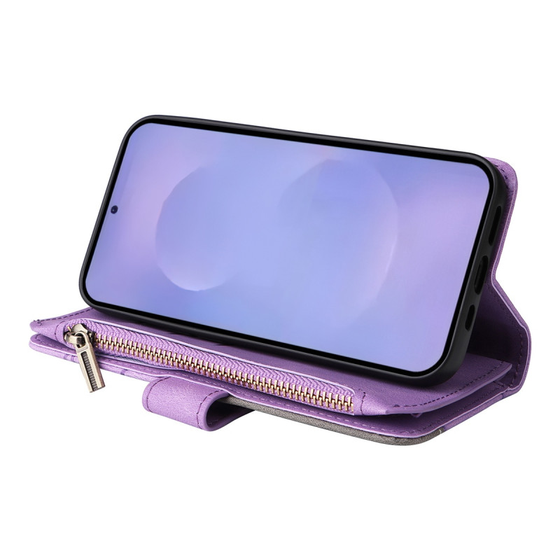 Samsung Galaxy S26 Lompakkokotelo Vetoketjulla ja Rannelenkillä Teline