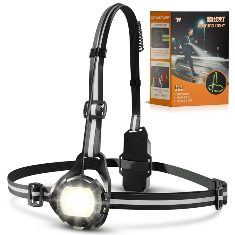WEST BIKING Lamp Flashlight Running Cycling Warning Light 500 Lumen - Black