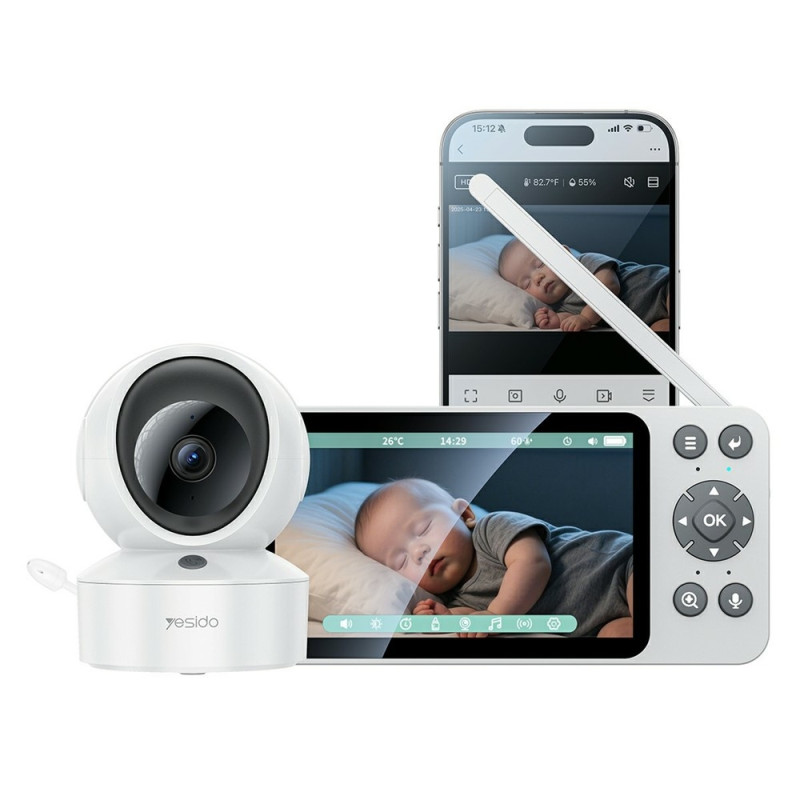 YESIDO Baby Monitor Baby Watch Camera 2.4G+WiFi 1080P HD Video Camera Night Vision