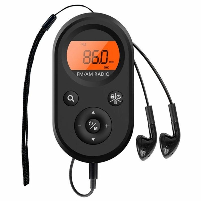 M01 Radio Lommeradio genopladelig med belysning FM/AM-modtager digital tuner