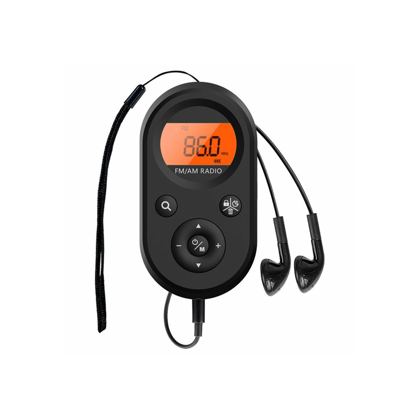 M01 Radio Lommeradio oppladbar med belysning FM/AM-mottaker digital tuner