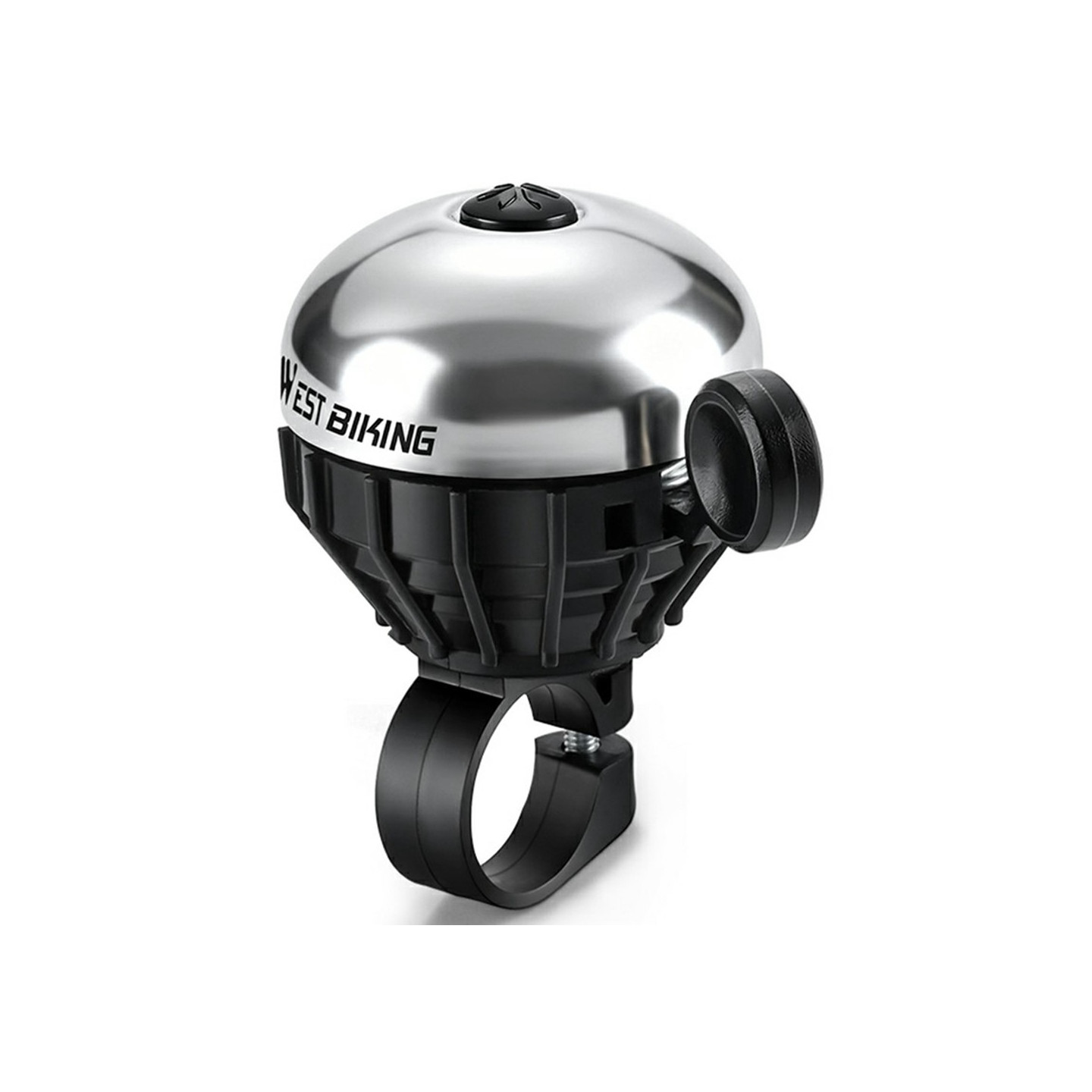 WEST BIKING Bicycle Bell Waterproof Stainless Steel High Decibel - Silver