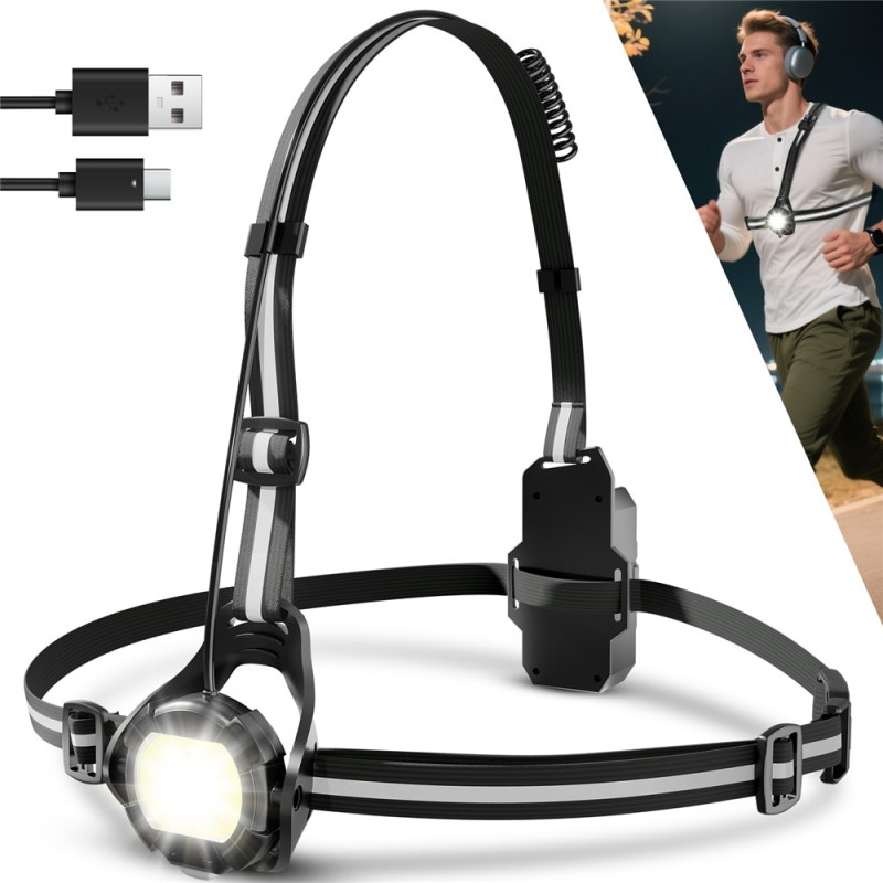 WEST BIKING Lamp Flashlight Running Cycling Warning Light 500 Lumen - Black