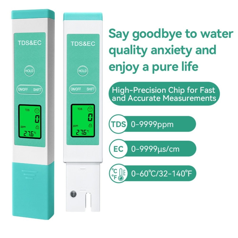 Tester Water Quality EC TDS Temperature Meter Drinking Water Digital Test Pen