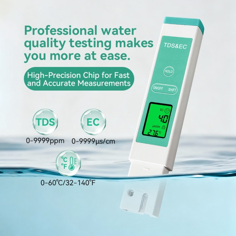 Tester Water Quality EC TDS Temperature Meter Drinking Water Digital Test Pen