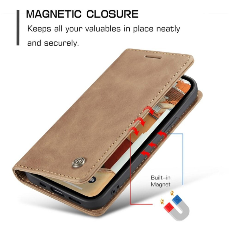 CASEME Retro Wallet Case for iPhone 14 Plus - Light Brown