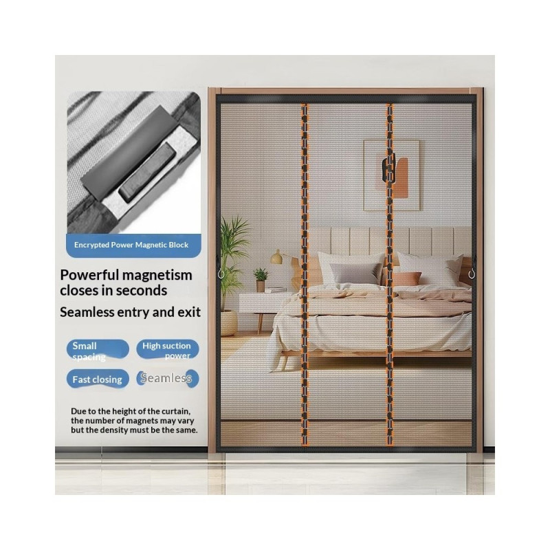 170 x 210 cm magnetic door net with mosquito protection and automatic closing