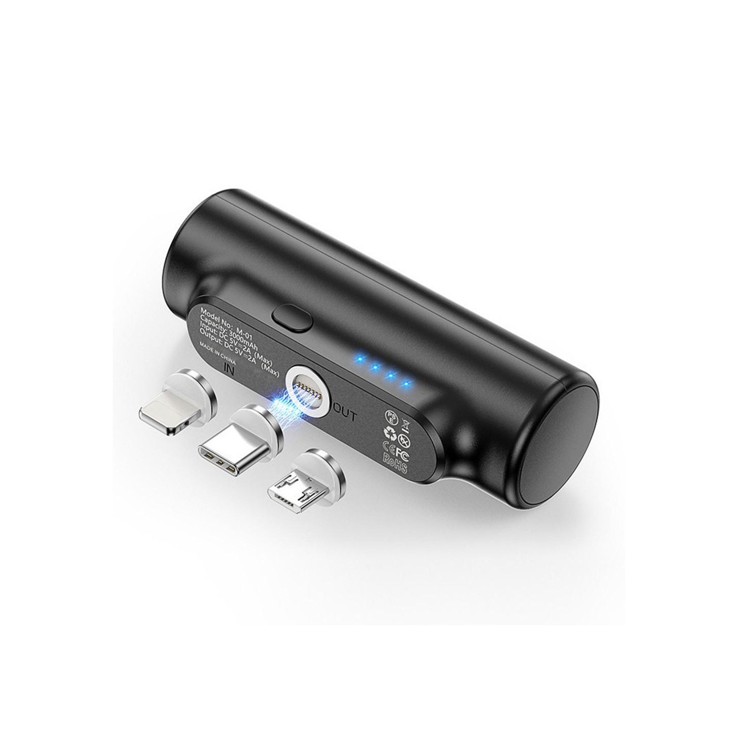 3000mAh Power Bank with 3 Magnetic Adapters