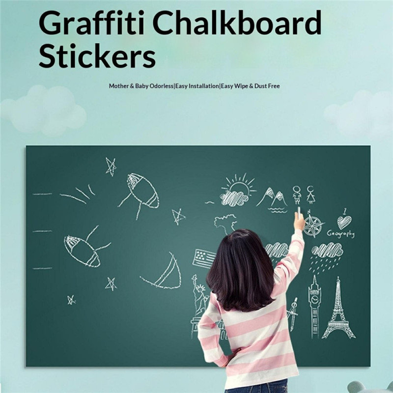 45 x 200 cm self-adhesive wall sticker chalkboard waterproof erasable board