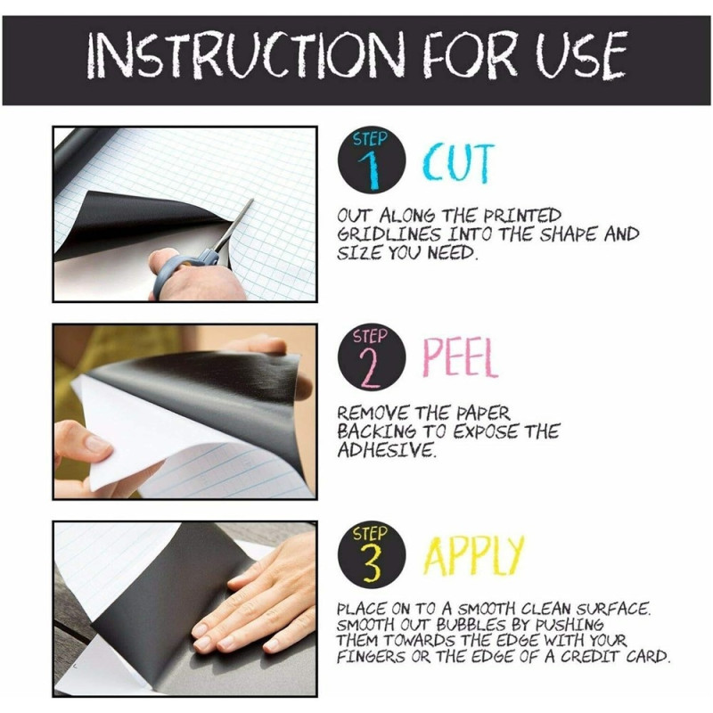 45 x 200 cm selvklæbende vægklistermærke vandtæt tavle, sletbar tavle