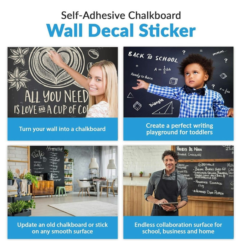 45 x 200 cm self-adhesive wall sticker chalkboard waterproof erasable board