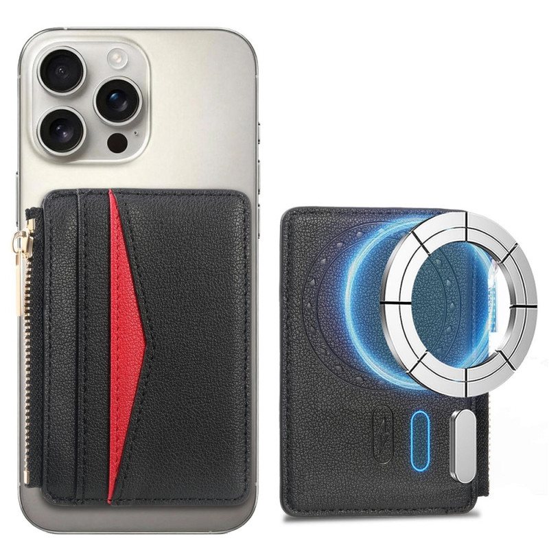 Card Holder Credit Card Holder Magnetic Zipper Card Holder Card Pocket - Black