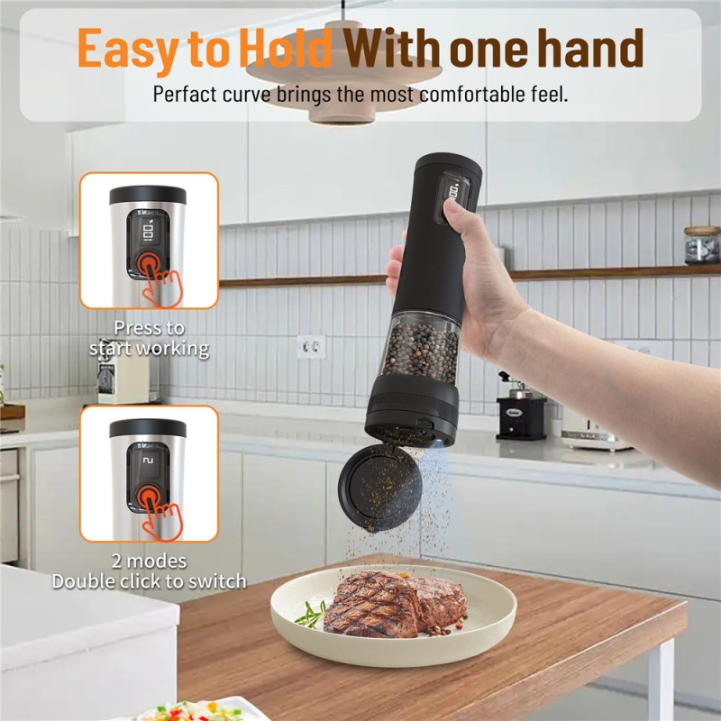 Salt Pepper Krydderkvern Kvern Elektrisk Krydderkvern Oppladbar