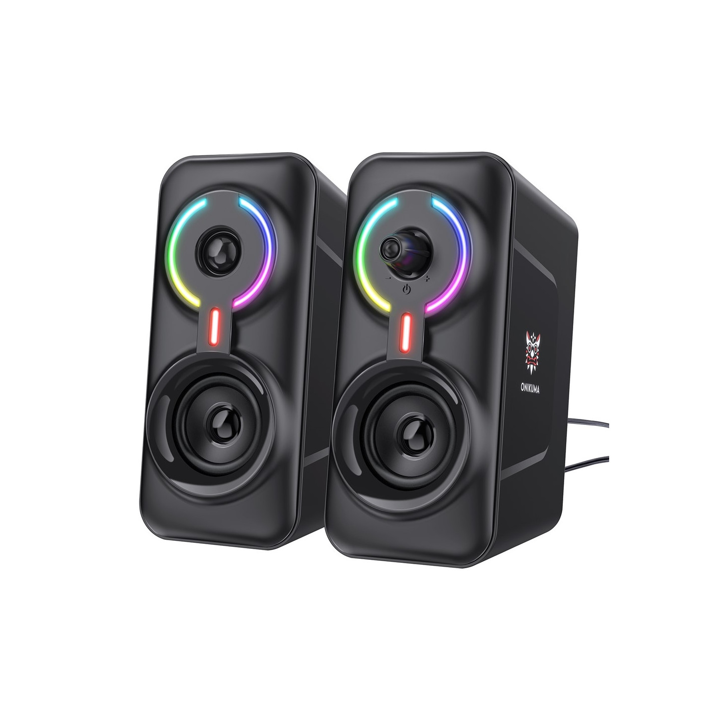 ONIKUMA USB-kablet høyttaler for datamaskin med 3D-stereolyd og RGB-lys