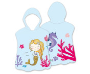 Huva Cape Badhandduk Badrock Poncho, 60x60cm - Coral Mermaid