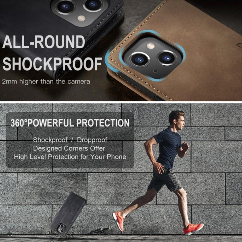 CASEME Retro tegnebog taske til iPhone 14 Plus - Sort