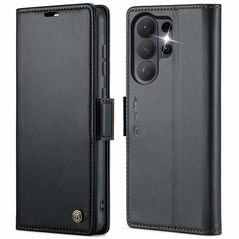 CASEME Retro Wallet Case for Samsung Galaxy S26 Ultra - Black