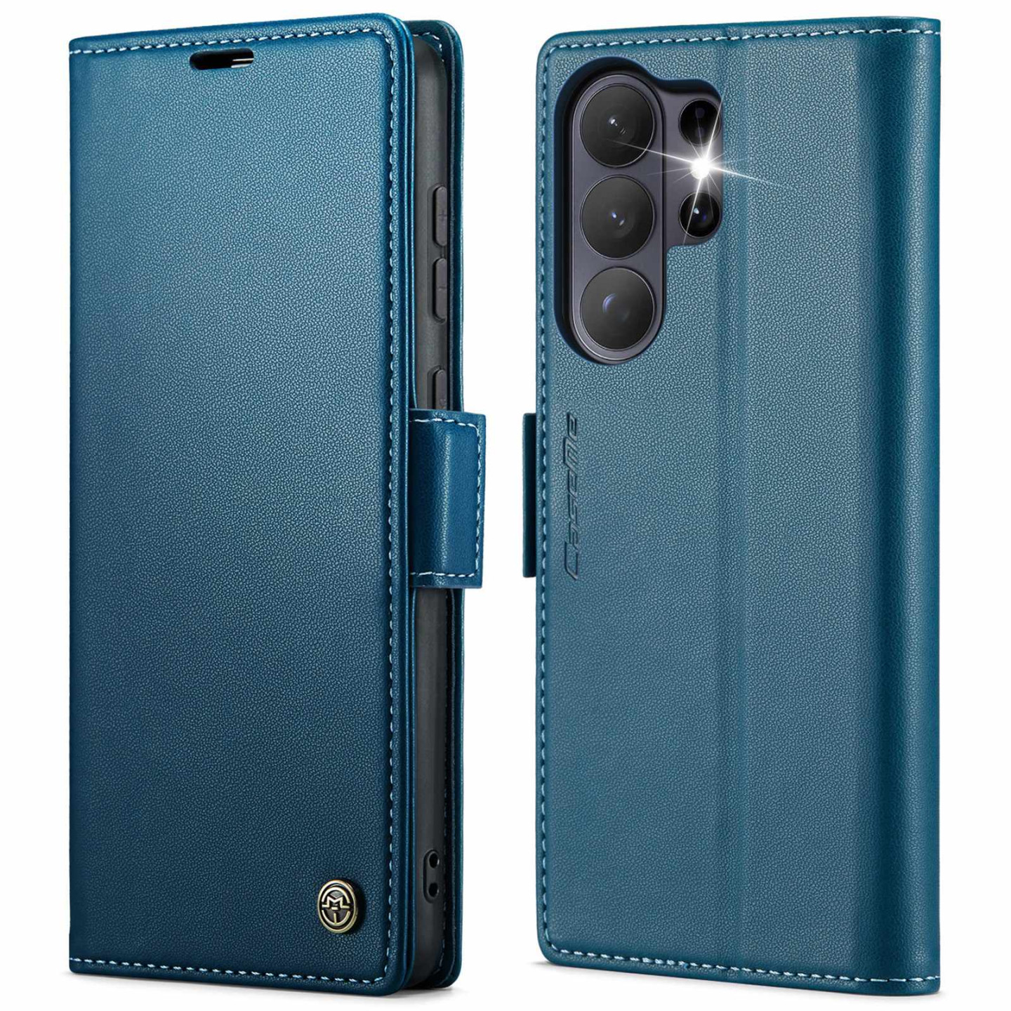 CASEME Retro Wallet Case for Samsung Galaxy S26 Ultra - Blue