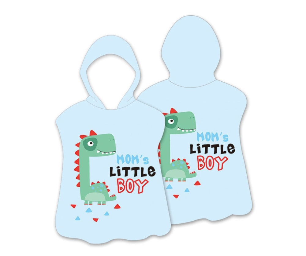 Huva Cape Badhandduk Badrock Poncho, 60x60cm - Dinosaur Boy