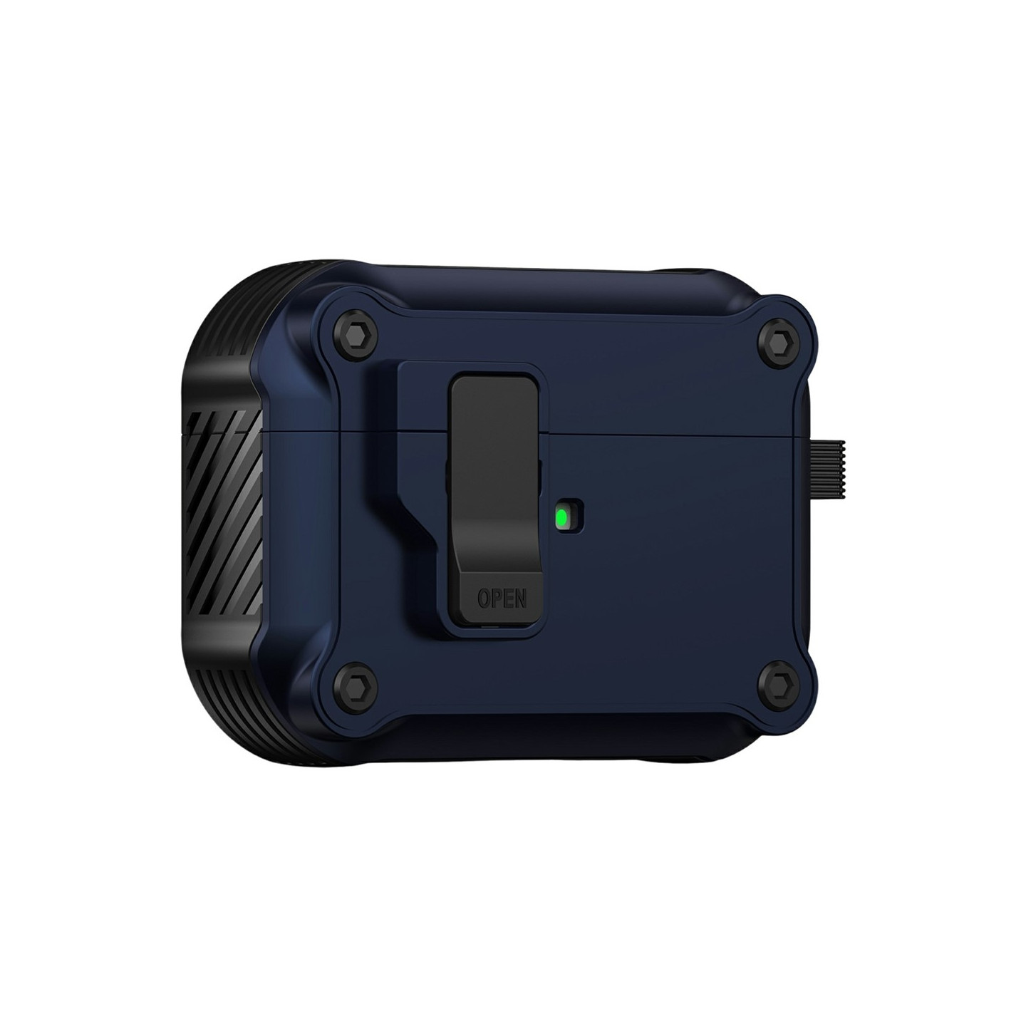 Til AirPods Pro 3 Beskyttende Etui TPU + PC Skal med Krog / Karabinhage - Mørkeblå