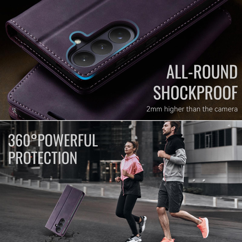 CASEME Samsung Galaxy S26 Lompakkokotelo RFID Suoja Vasikkakuvio - Violetti