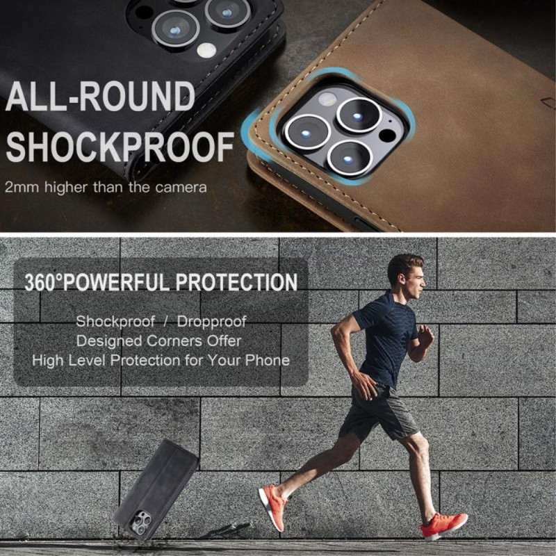 CASEME Retro Wallet Case for iPhone 14 Pro Max - Black