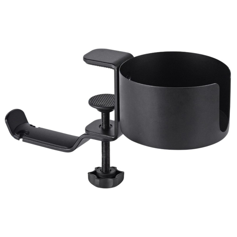 Koppholder med klips, skrivebord, 360 graders roterbar oppheng, hodetelefonveske