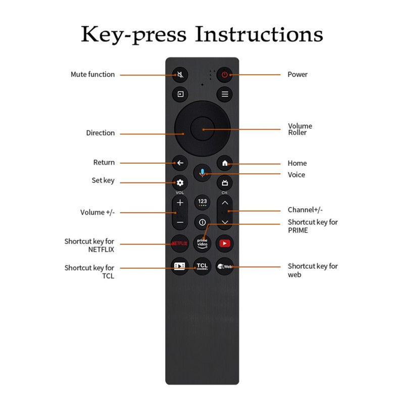 Remote Control Replacement for RC813A FMB1 For TCL TV Voice Activated