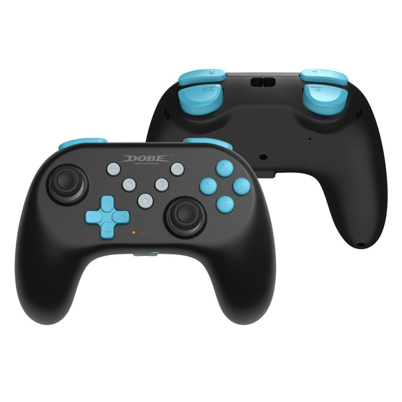 Langaton Bluetooth-ohjain Nintendo Switch 1+2+OLED -värähtelyohjain, Musta/sininen