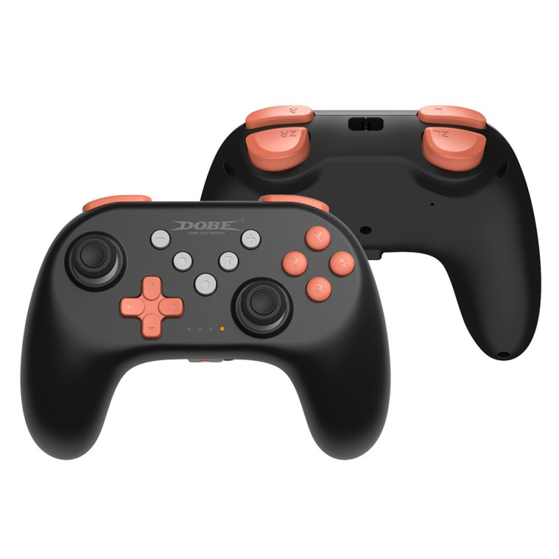 Trådløs Bluetooth-kontroller for Nintendo Switch 1+2+OLED Vibrasjon Svart/oransje