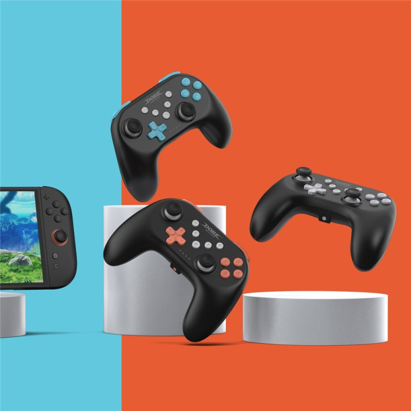 Trådløs Bluetooth-controller til Nintendo Switch 1+2+OLED Vibration Sort/orange