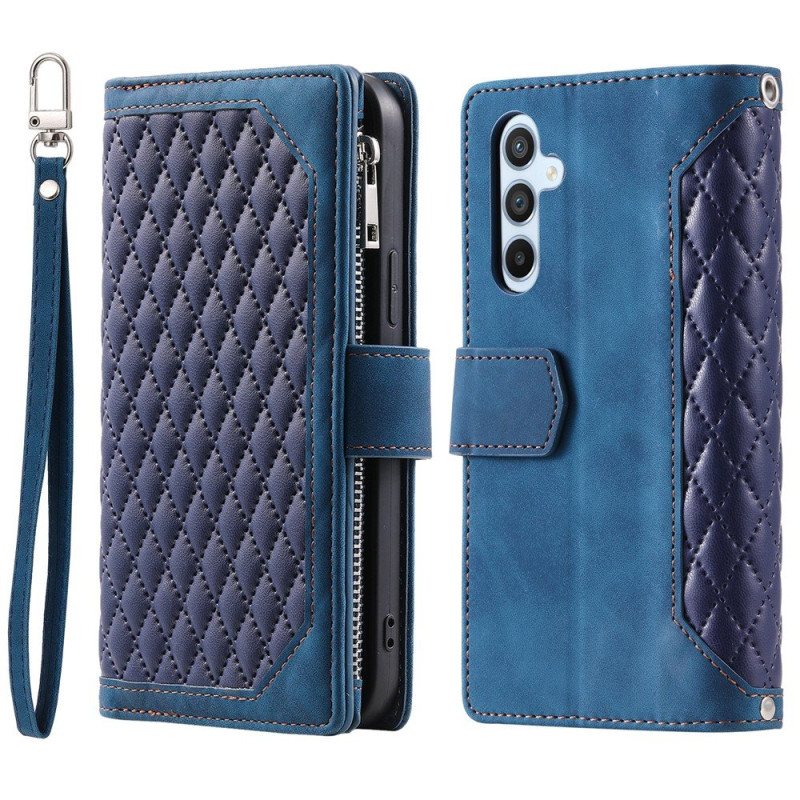 För Samsung Galaxy S26+ 5G Zipper Wallet Case Rhombus Telefonfodral