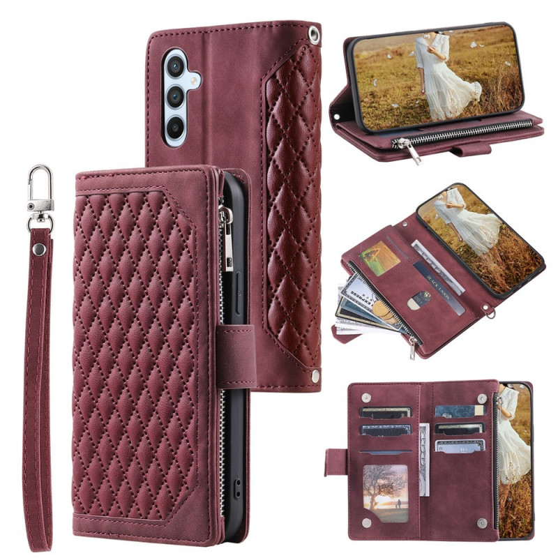 För Samsung Galaxy S26+ 5G Zipper Wallet Case Rhombus Telefonfodral