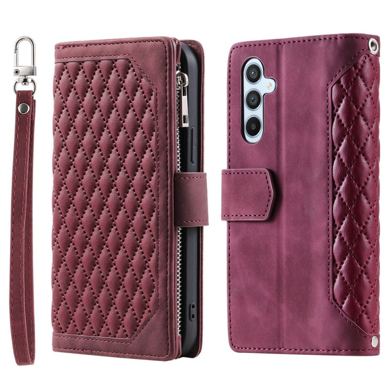 För Samsung Galaxy S26+ 5G Zipper Wallet Case Rhombus Telefonfodral