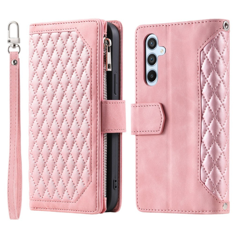 Samsung Galaxy S26+ 5G Zipper Wallet Case Rhombus Stitching Line Puhelinsuojus