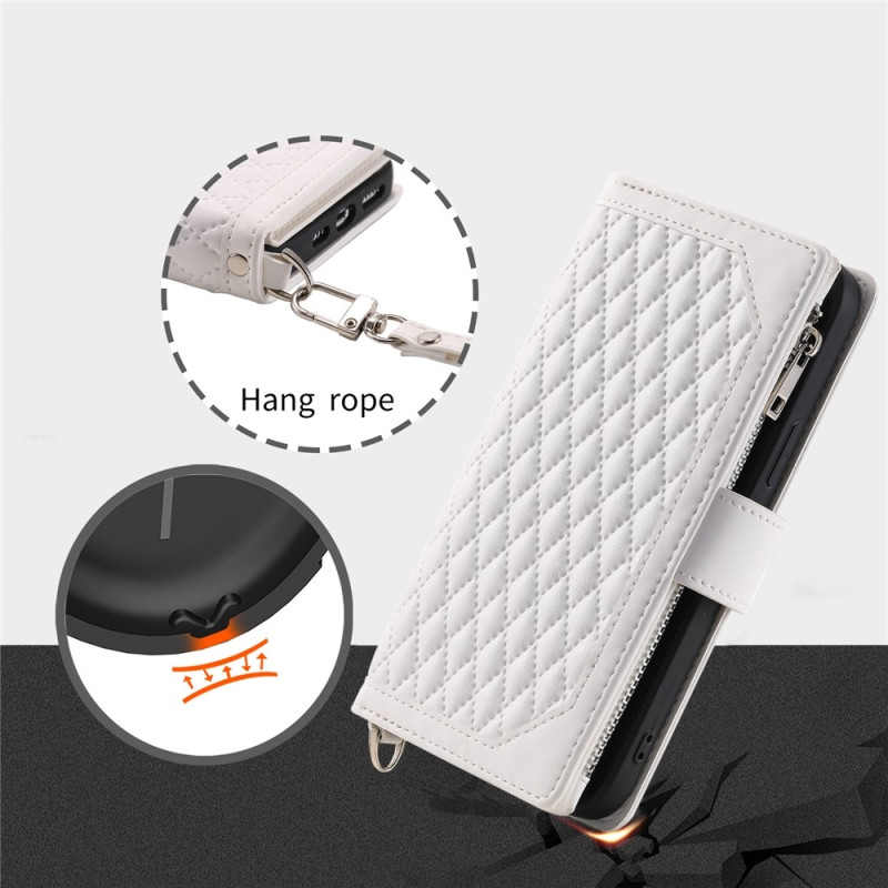 Til Samsung Galaxy S26+ 5G Zipper Wallet Case Rhombus Telefoncover