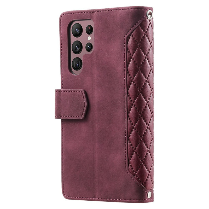 Til Samsung Galaxy S26 Ultra 5G Zipper Wallet Case Rhombus Telefoncover