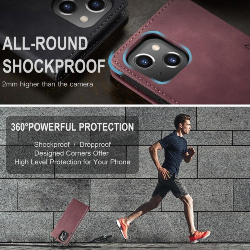 CASEME Retro lompakkokotelo iPhone 14 - Punainen