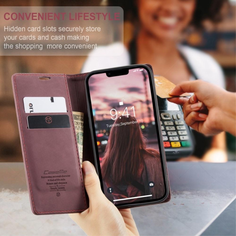 CASEME Retro Wallet Case for iPhone 14 - Red