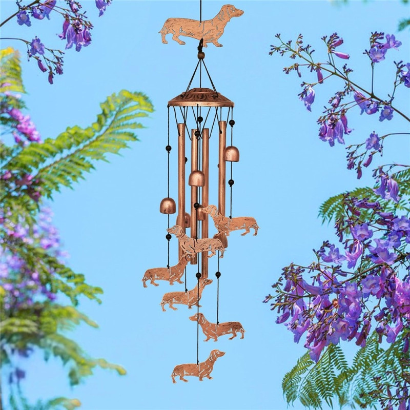 34 inch iron wind chime musical garden decor wind chime garden outdoor - Hummingbird