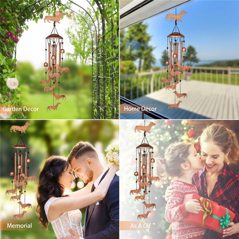 34 inch iron wind chime musical garden decor wind chime garden outdoor - Hummingbird