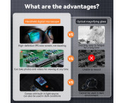 2" IPS-skärm 500X Förstoring Handhållen Digital Mikroskop med LED-ljus