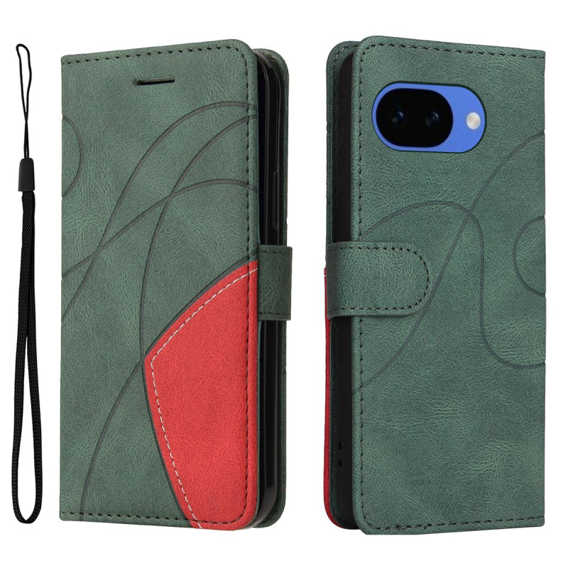 For Google Pixel 10a Wallet Case with Stand Bi-colour Design - Green