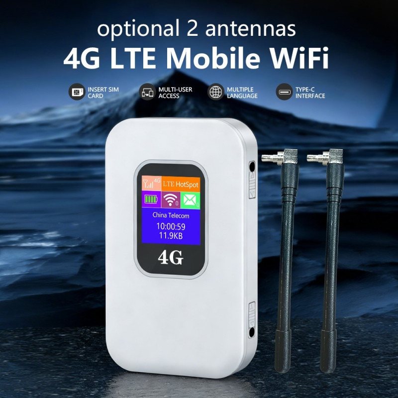 4G LTE mobil WiFi-ruter 2 antenner WiFi 6 300 Mbps hotspot eurasisk versjon